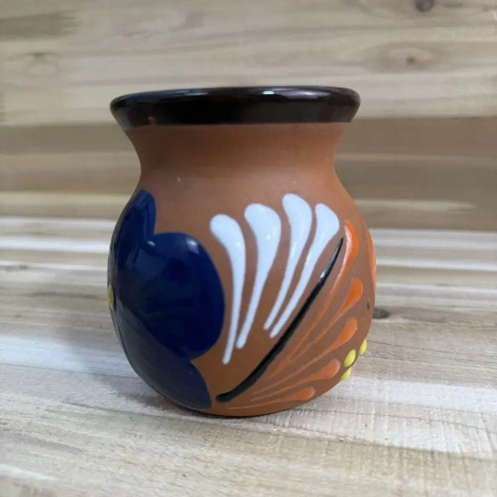 1 Mexican Hand Painted Clay Mug aka Jarrito, 4